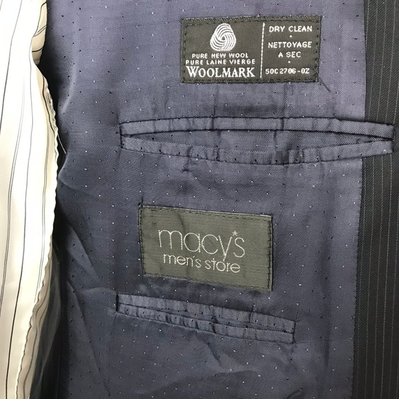 Calvin Klein 3 Button Suit Jacket Men's Size 42L Navy 5U15 - Picture 8 of 8